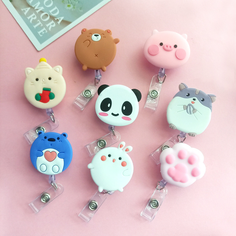 Kawaii Tech Accessories - Kartun Panda Hamster Kucing Lencana Gulungan