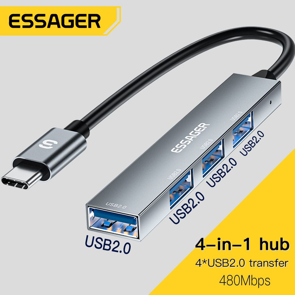 Type C Multiport Adapter - Essager adaptor tipe C kabel, Hub