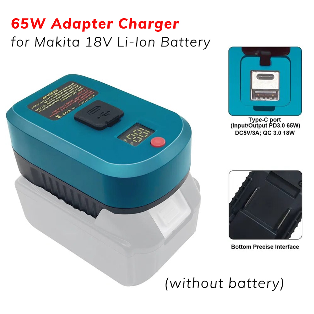 Type C Multiport Adapter - Upgrade pengisi daya adaptor Makita 18V,