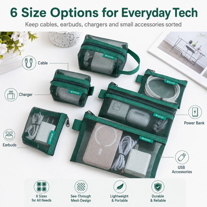 6 Buah Kantong Organizer Tekno - Tech Woven Accessories ulasan dan harga